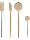 24-Piece Stainless Steel 18/10 Gold Cutlery Set