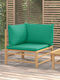 Outdoor-Sessel Bamboo Braun mit Kissen 69x69x65εκ.