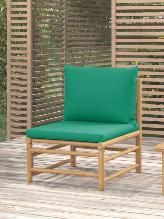 Outdoor-Sessel Bamboo Braun mit Kissen 55x69x65εκ.
