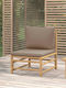 Outdoor Armchair Bamboo Brown with Cushion 55x69x65cm