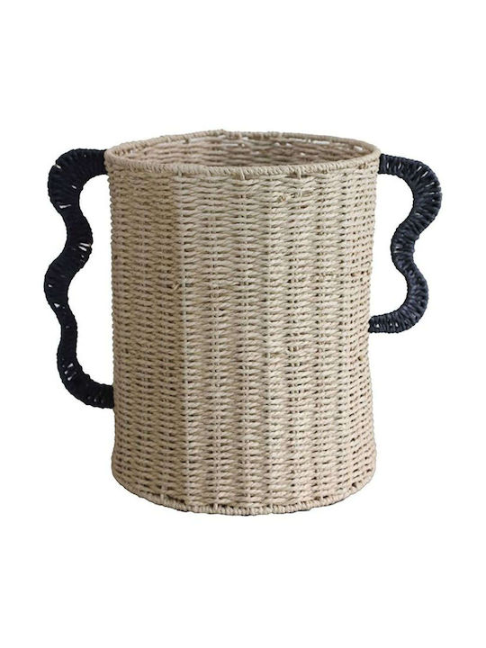 Inart Decorative Basket Wicker with Handles Beige 30x30x35cm