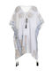 Ble Resort Collection ΧΡΩΜΑ Women's Caftan Beachwear White