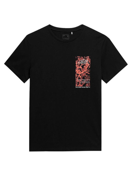 4F T-shirt Bărbătesc cu Mânecă Scurtă Negru