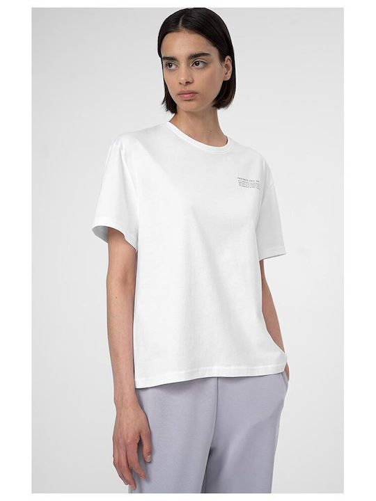 4F Damen Sportlich T-shirt Weiß