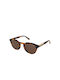 Unisex Sonnenbrille mit Braun Schildkröte Kunststoff Gestell und Braun Linse