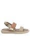 Igi&Co Leather Women's Sandals Beige-Salmon-Gold