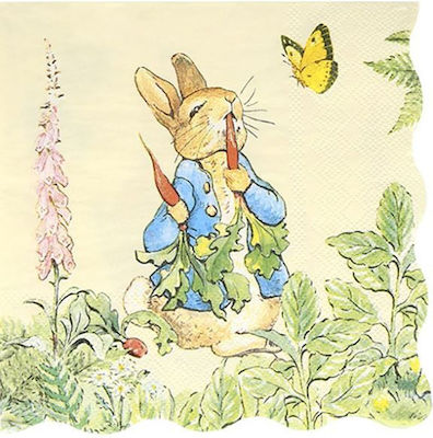 Χαρτοπετσέτες Peter Rabbit Πολύχρωμες 16.5x16.5εκ. 16τμχ