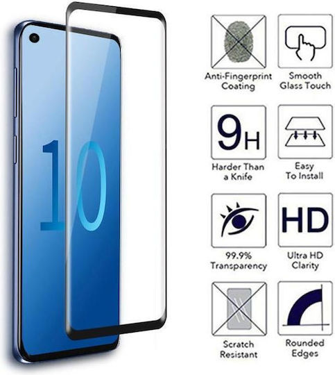21D 5D Full Face Tempered Glass / Full Face Tempered Glass Μαύρο (Galaxy S10+Huawei Y6