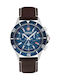 Swiss Military Hanowa Herrenuhr Chronograph Batterie mit Braun Lederarmband