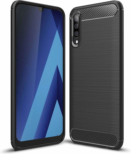 Techsuit Carbon Back Cover Σιλικόνης Μαύρο (Galaxy A30s)
