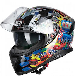 Pilot Snake Full Face Helmet with Sun Visor ECE 22.06 1500gr Lucky Gloss