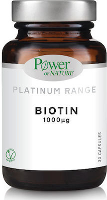 Power Of Nature Platinum Range Biotin Βιταμίνη για τα Μαλλιά 1000mg 30 κάψουλες