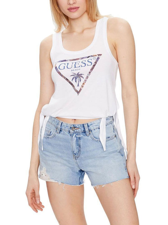 Guess Women's Athletic Blouse Sleeveless White