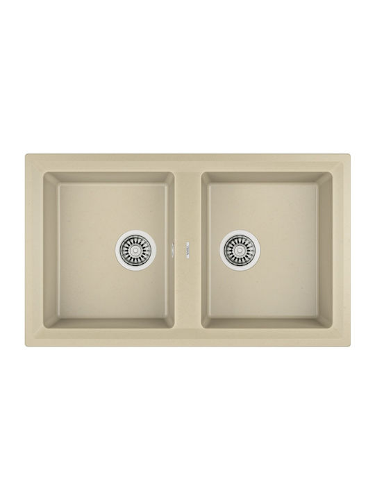 Teka Stone 90 B-TG 2B Ένθετος Νεροχύτης από Συνθετικό Γρανίτη Μ51xΠ20cm Topaz Beige