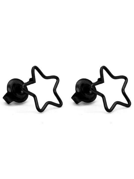 Σκουλαρίκι αυτιού από Ατσάλι σε Μαύρο χρώμα με περίγραμμα σε σχέδιο Αστέρι