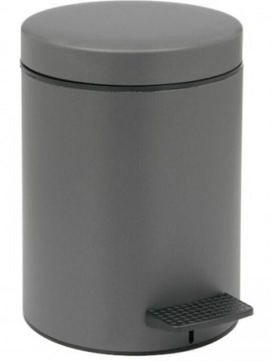 Pam & Co Plastic Toilet Bin with Soft Close Lid 5lt Gray