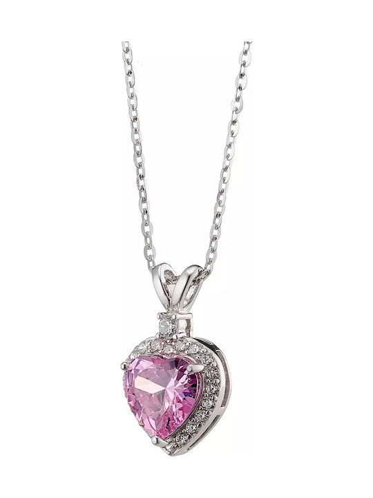Oxzen Necklace with design Heart from Silver wi...