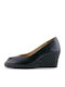 Women's Leather Peep Toe Platforms Black
