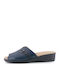 Women's Leather Platform Wedge Sandals Navy Blue