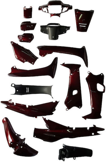 Motorcycle Plastic Set for Honda Astrea Supra 100 Burgundy 1pcs