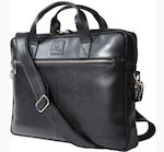 LEATHER BAG (EXTRA DURABLE) 2 POSITIONS WITH ZIPPER FOR LAPTOP 15.6, (SIZE 39X29X5 CM), BLACK EXACOMPTA