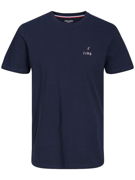 Jack & Jones T-shirt Bărbătesc cu Mânecă Scurtă Albastru marin