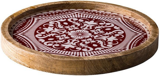Stylepoint Marrakech Teller Untiefe Hölzernes Rot mit Durchmesser 25cm 4Stück