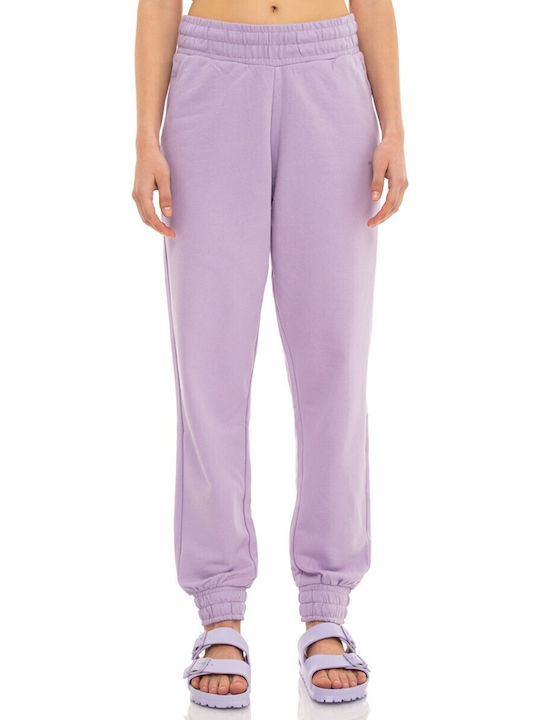 Be:Nation Women's High Waist Jogger Sweatpants Purple