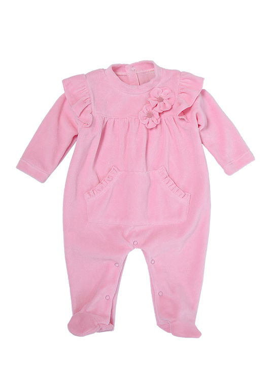 Matoufrance Flower Baby Bodysuit Set Long-Sleeved Pink