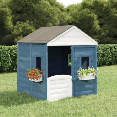 vidaXL Kunststoff Kinder Spielhaus Garten Blau 125x120x132cm