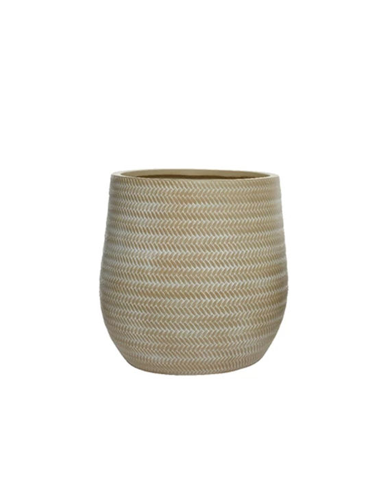 Διακοσμητικό κασπώ fiberclay με μοτίβο bamboo Μπεζ 44x44cm 306.034.0019.18