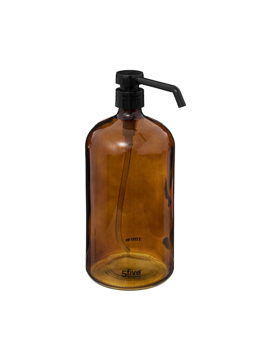 5Five Δοχείο Κρεμοσάπουνου Dispenser Glass Brown 1000ml