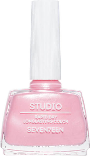 Seventeen Studio Rapid Dry Lasting Colour Shimmer Nail Polish Quick Dry Pink 223 12ml