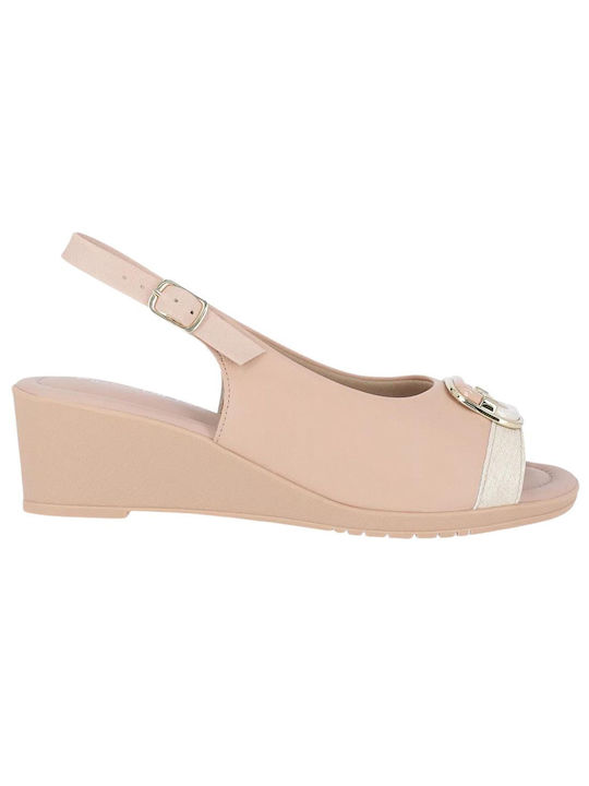 Piccadilly Anatomic Women's Synthetic Leather Ankle Strap Platforms Pink