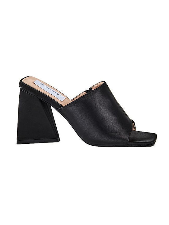 Elenross Chunky Heel Mules Black