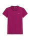 4F Women's Athletic Polo Shirt Short Sleeve Fuchsia