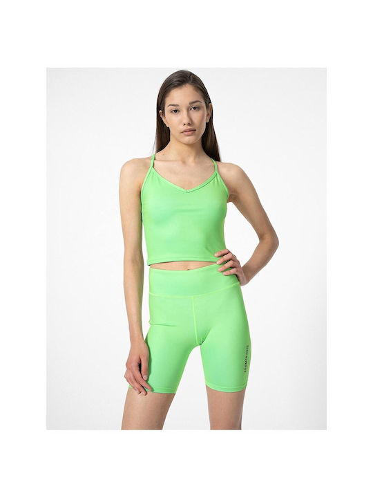 4F Women's Athletic Crop Top with Straps Green