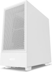 NZXT H5 Flow Midi Tower Computer Case with Window Panel and RGB Lighting White