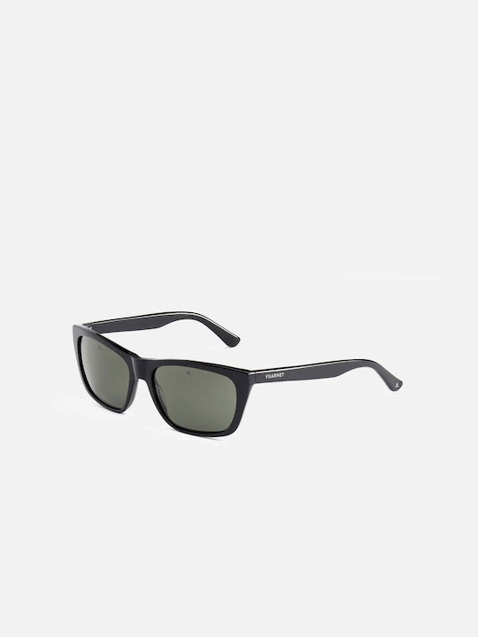 Vuarnet Men's Sunglasses with Black Acetate Frame and Green Lenses