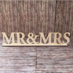 WOODEN PLAQUE MR. & MRS. 1M NATURAL