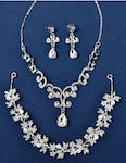 Set Bridal Hair Tiara with strass with necklace and earrings 224