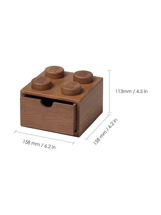 Lego Kinder Aufbewahrungsbox aus Holz Braun 1Stück