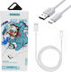 Treqa CA-8613 USB 2.0 Cable USB-C male - USB-A 65W PD Λευκό 1m CA-8613