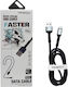 Treqa CA-8563 Braided USB 2.0 Cable USB-C male - USB-A Ασημί 2m