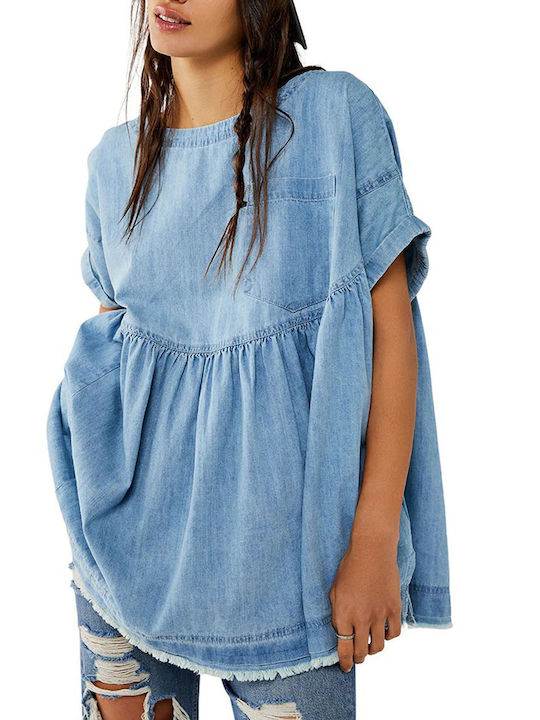 Top Free People Moon City Denim OB1552166-BLUE MOON Top pentru femei