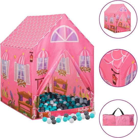 vidaXL Kinderzelt Kleines Haus Rosa