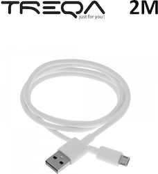 Treqa CA-2011 Regulat USB 2.0 spre micro USB Cablu Alb 2m (CA-2011) 1buc