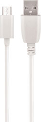 Treqa CA-8641 CA-8641 Regular USB 2.0 σε micro USB 1m Λευκό