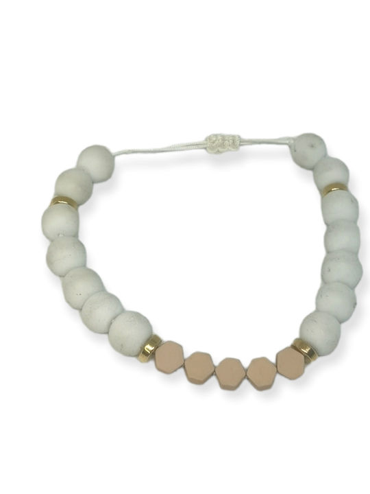 Women's Bracelet Ananna Semiprecious Hematite White