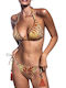 Indonesia Gold Bikini Brasilien mit Schnürchen Gold